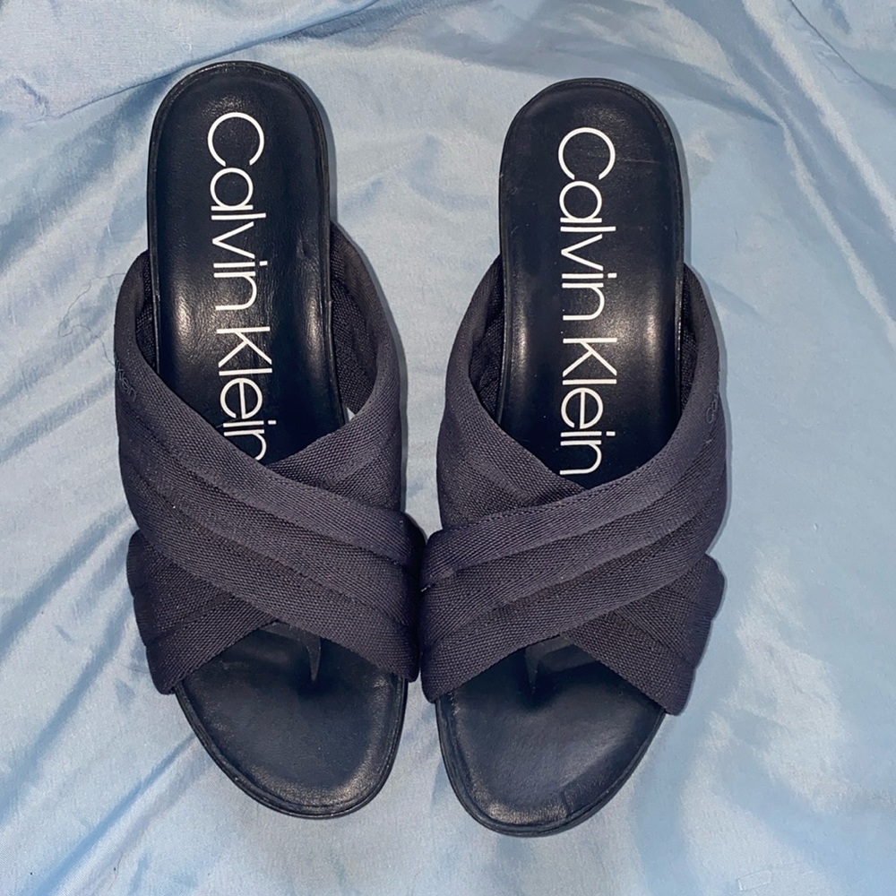 Calvin Klein Blue Wedge Shoes Elegant Design
